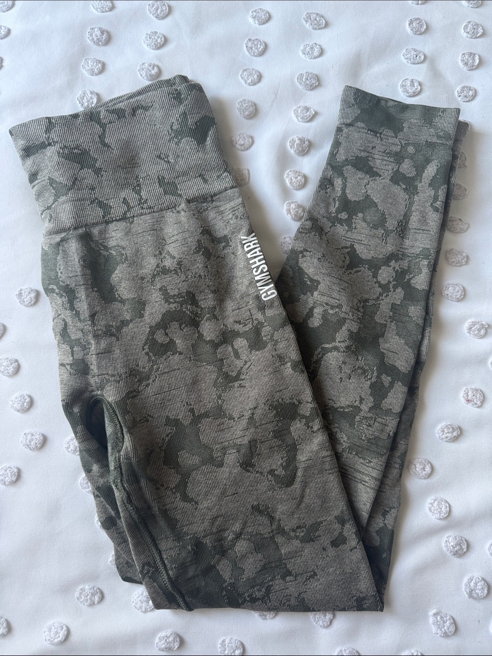 Gymshark Kids Green Camo Seamless Leggings